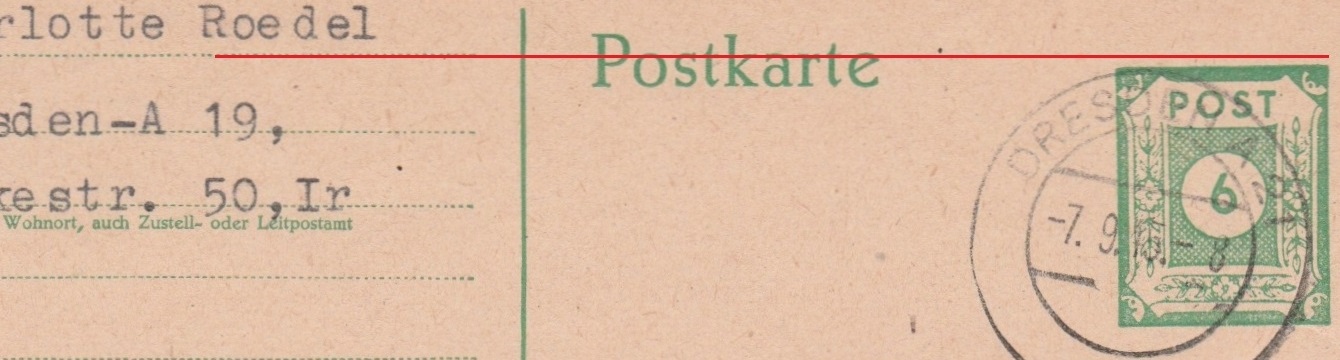 Typ B1a mit deutlich tiefer stehendem Wertstempel